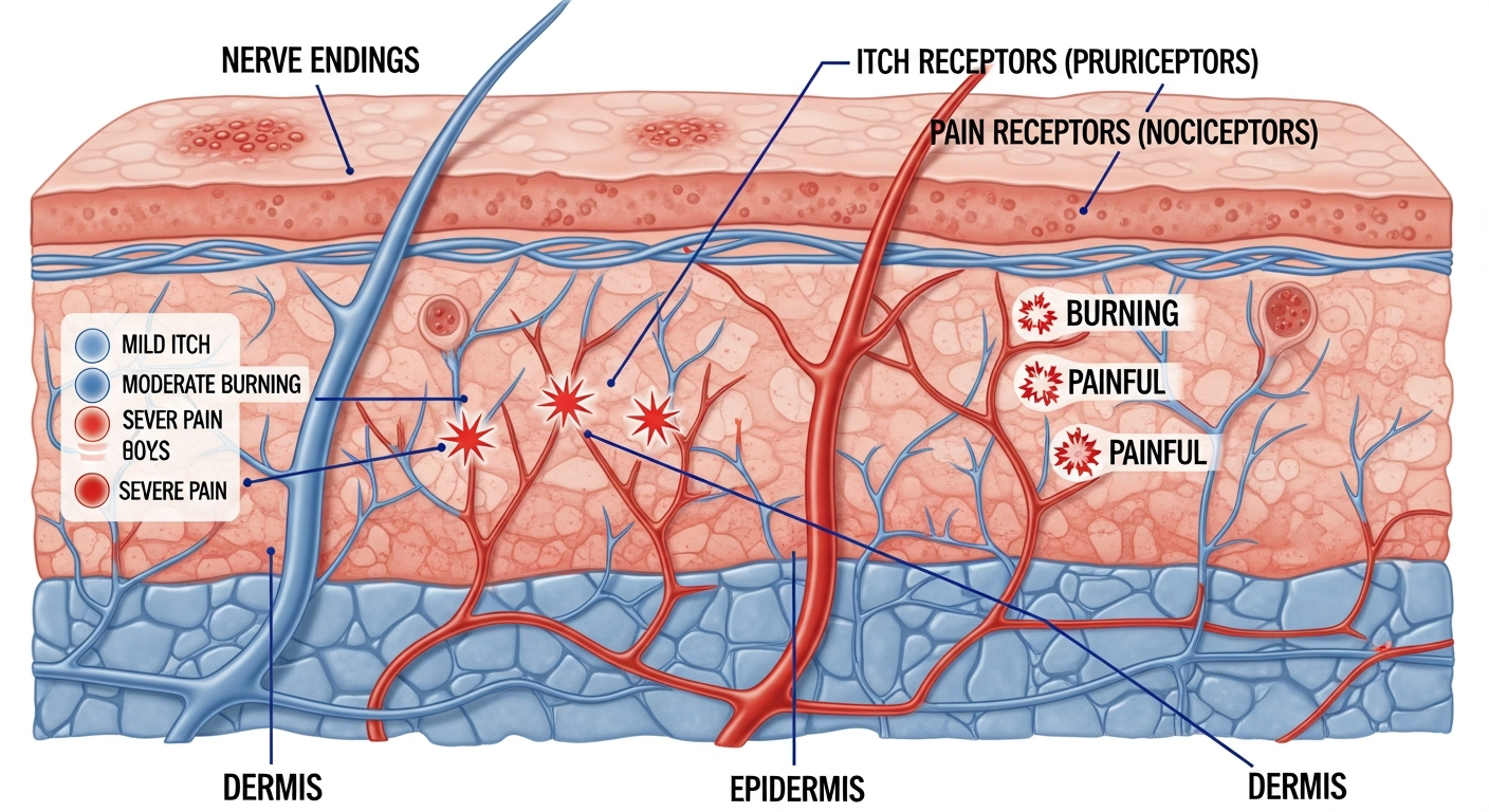 Itching, Burning, or Painful Rashes — medical illustration