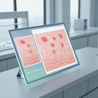 AI analyzing skin images to diagnose eczema